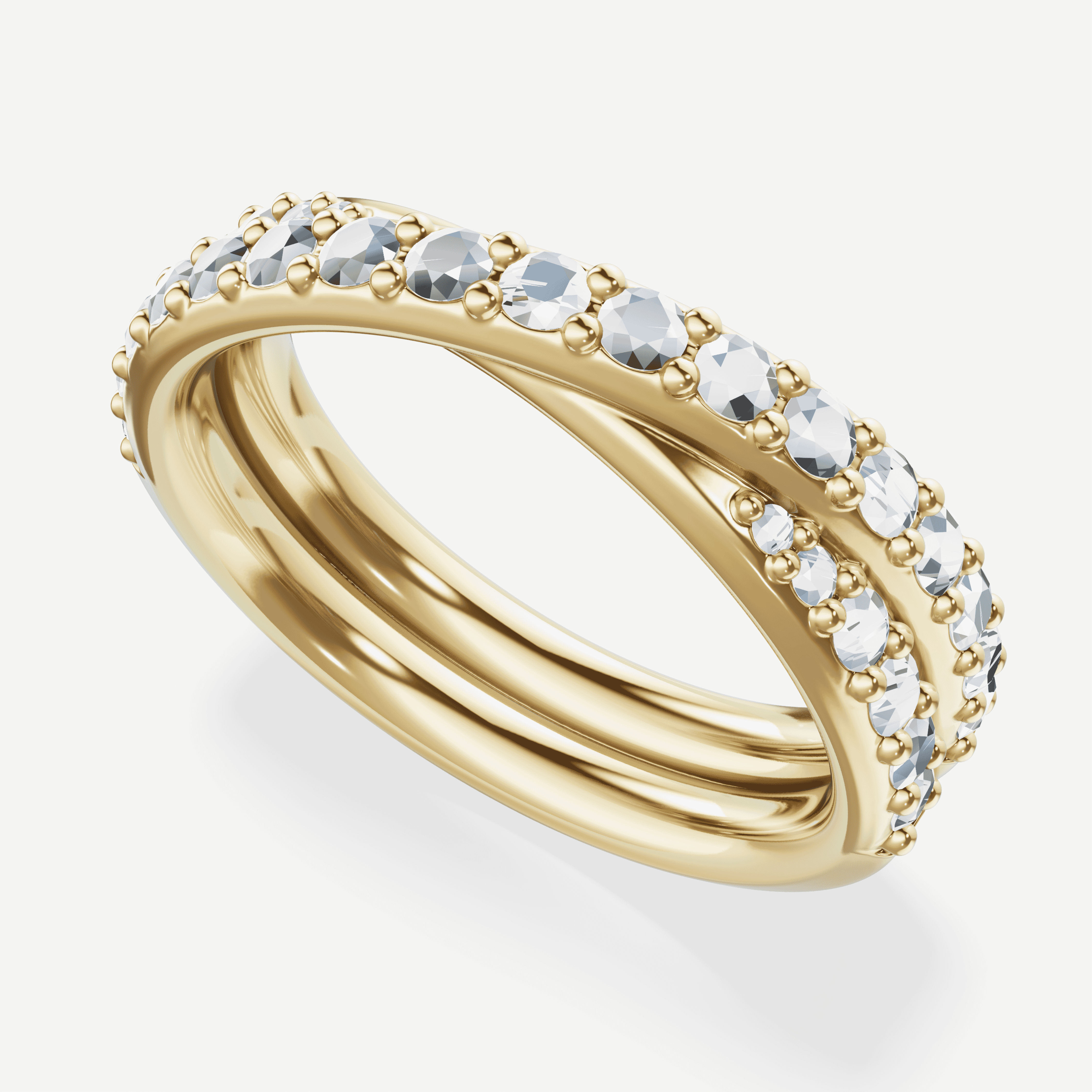 Style 104663: Two Row Overlap Band with lab grown diamonds