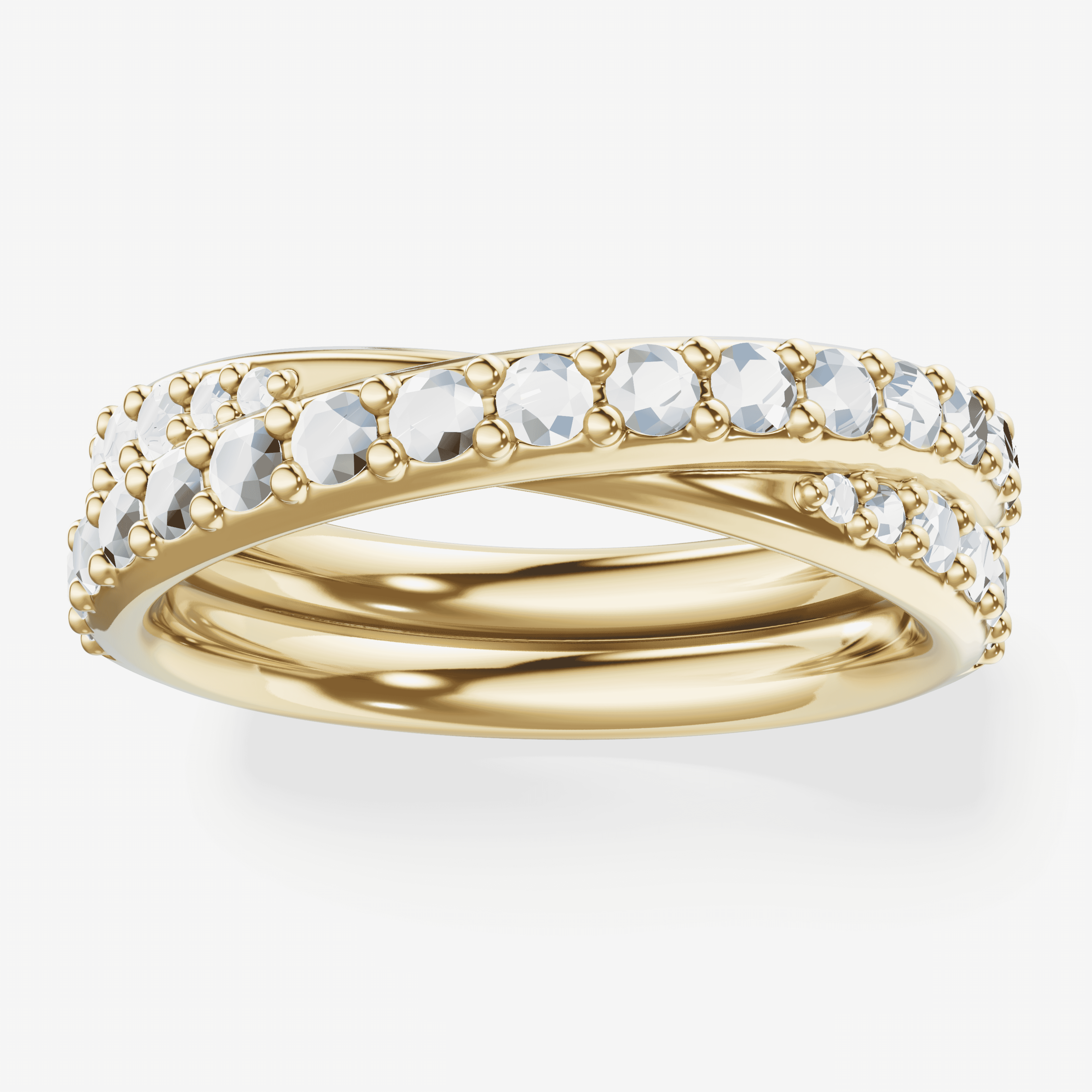 Style 104663: Two Row Overlap Band with lab grown diamonds