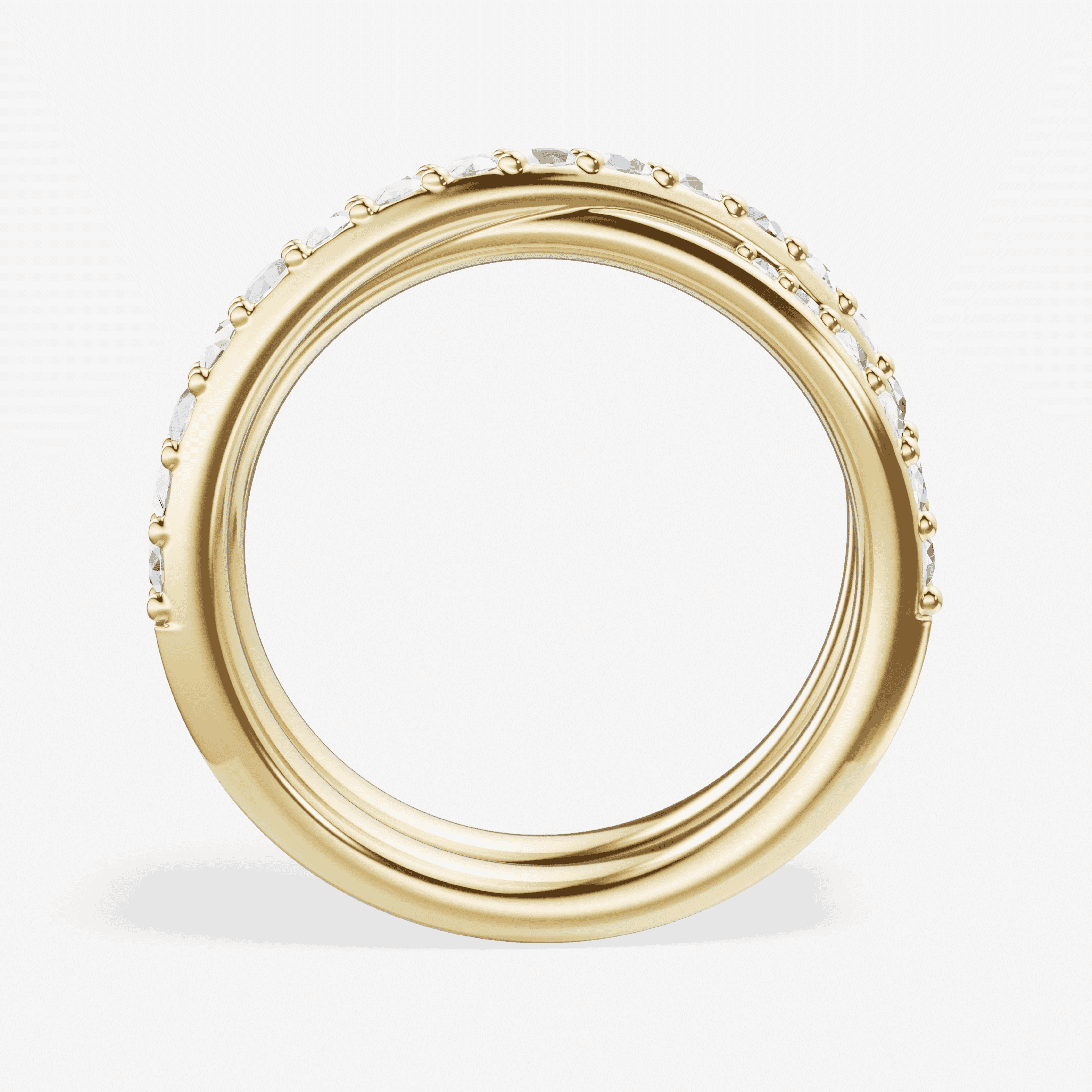 Style 104663: Two Row Overlap Band with lab grown diamonds