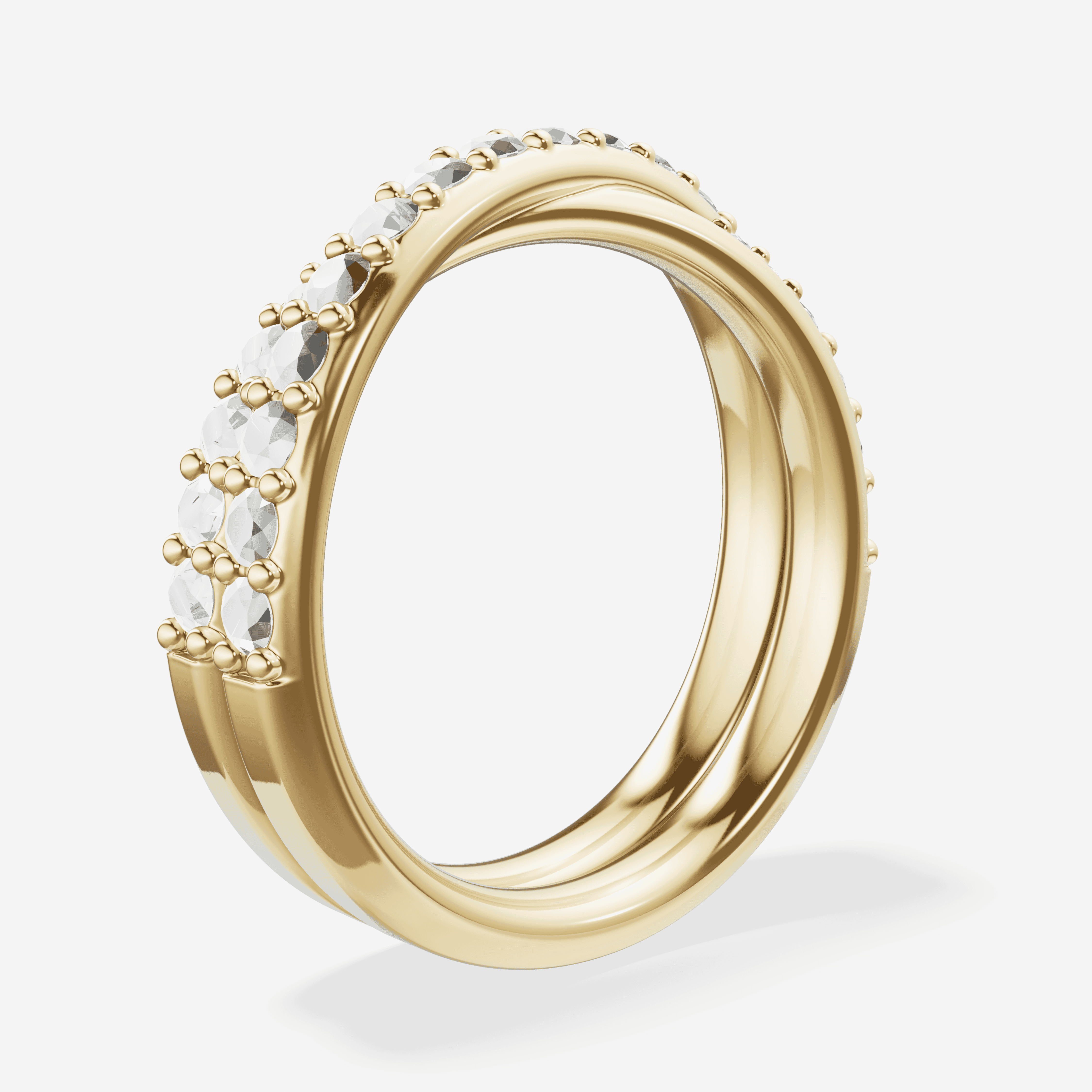 Style 104663: Two Row Overlap Band with lab grown diamonds
