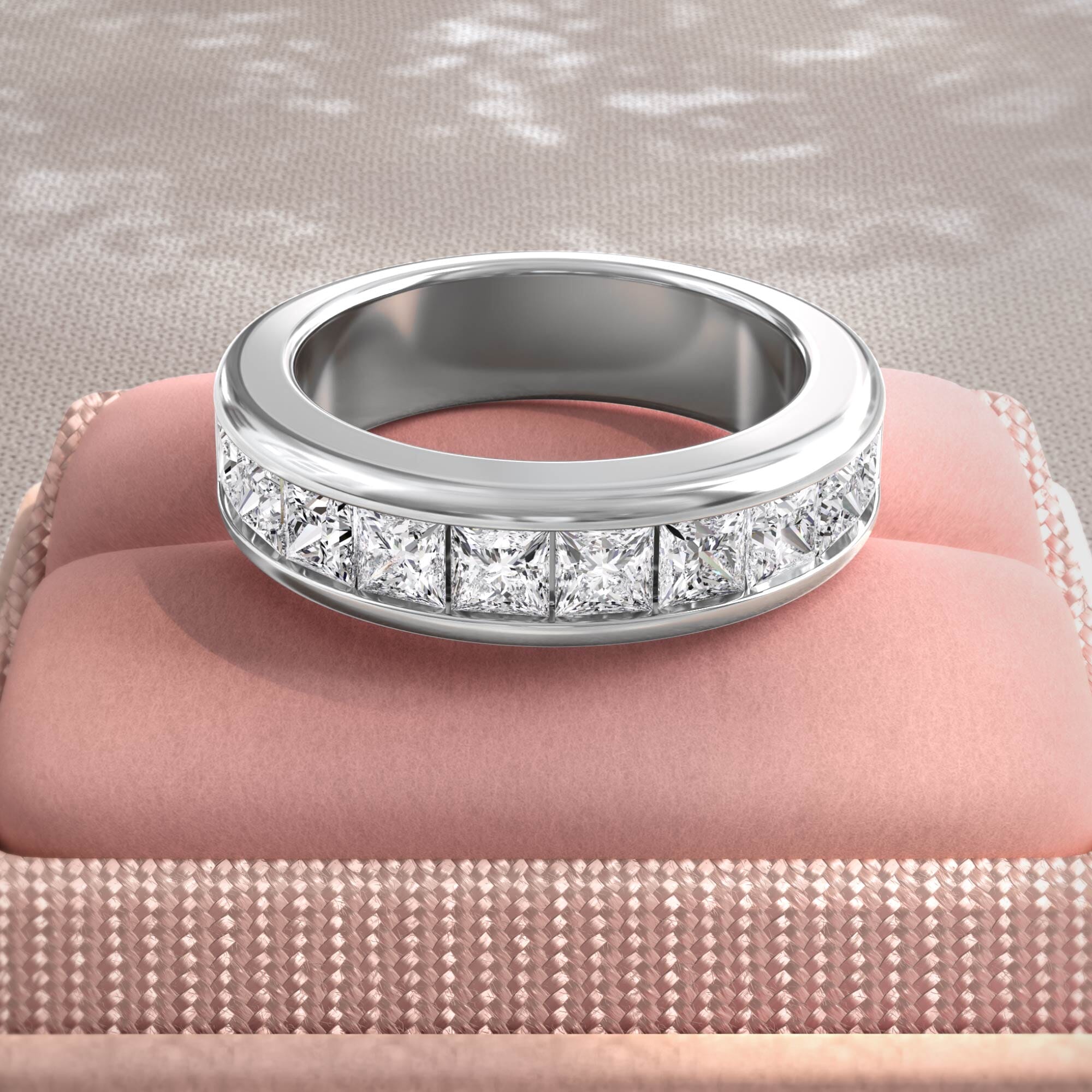 Style 104669WB: Wide Channel Band with lab grown diamonds